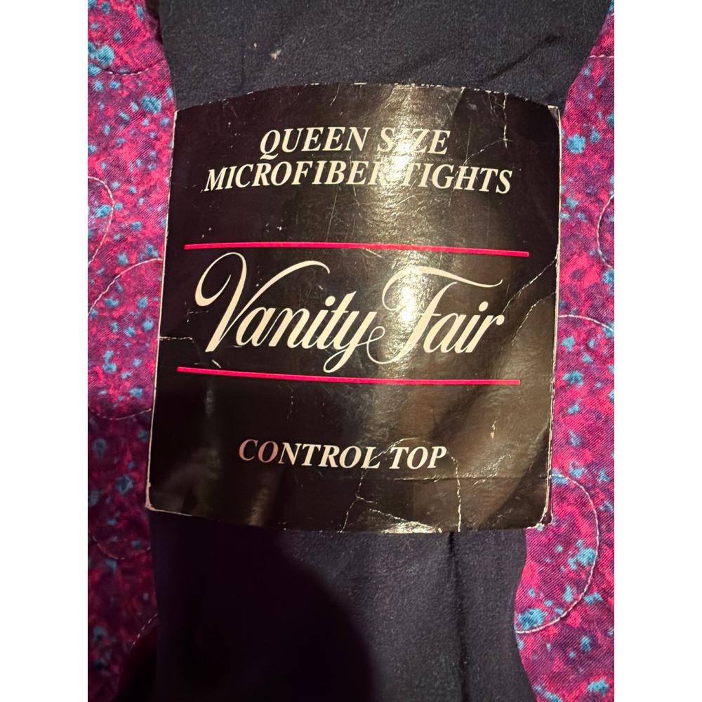 Vanity Fair Microfiber Tights Dark Navy Control Top Queen Size 3X-4X 88101 - Picture 2 of 4